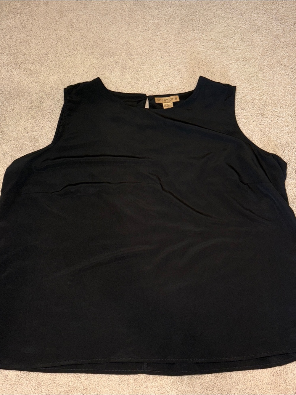 Women’s Notations Black Sleeveless Crewneck Tank Top Size: 2X